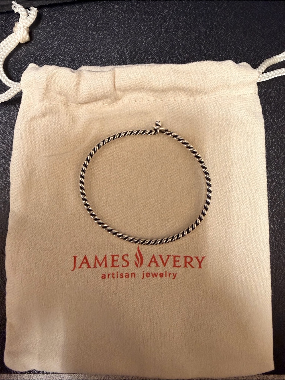 James Avery Sterling Silver Twisted Wire Hook-On Bracelet